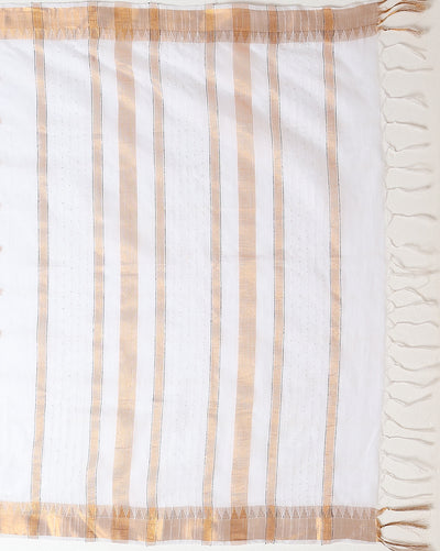 Shimmering Kota Silk Saree Golden Zari Work