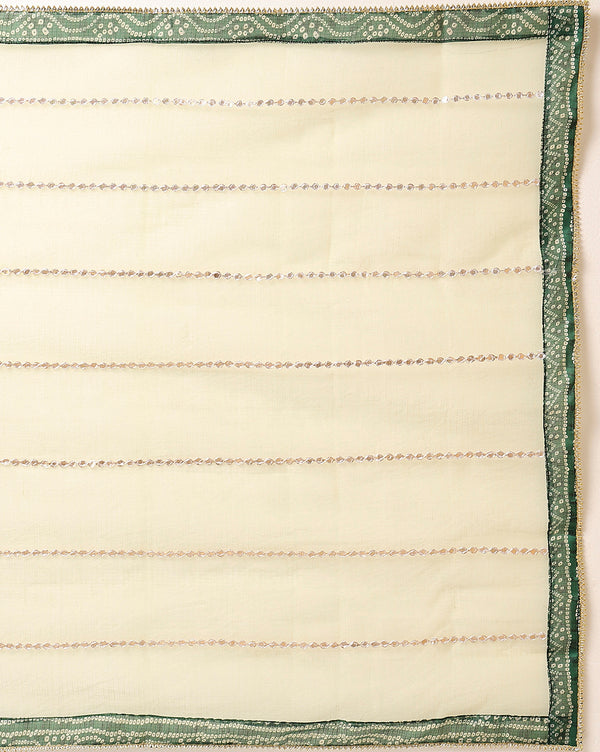 Glimmering Green Kota Dori Suit (Top+Bottom+Dupatta)