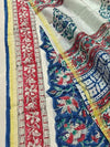 Indiehaat | Blockprint Chanderi Silk Saree Indigo | Elegance in Silk