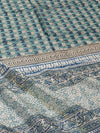Indiehaat | Blockprint Chanderi Silk Saree Green | Elegance in Silk