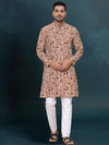 Indiehaat | Royal Reflection BlockPrinted Cotton Kurta Pyjama Calm Beige