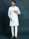 Indiehaat | Royal Reflection BlockPrinted Cotton Kurta Pyjama Crisp White