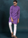 Indiehaat | Royal Reflection BlockPrinted Cotton Kurta Pyjama Royal Purple