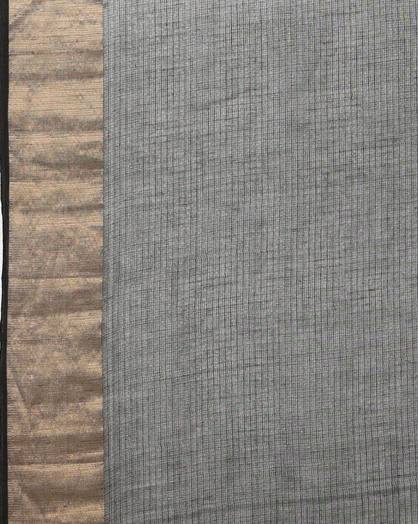 Indiehaat | Craft Couture Blockprinted Kota Doria Orange & Black Saree