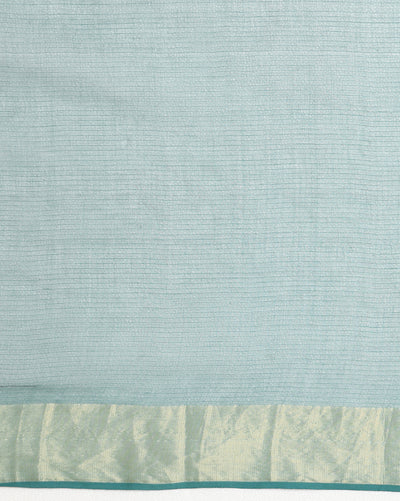 Craft Couture Kota Doria Blockprint Red & Sea Green Saree