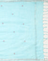 Gulmohar Slub Linen Aqua Blue Unstitched Suit