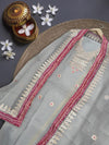 Indiehaat|Kota Doria Gota Patti Gray Suit(Top+Bottom+Dupatta)