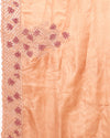 Indiehaat | Silkmark Certified Pure Tussar Cutwork Brown Saree