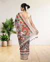 Silkmark Muga Tussar Silk Printed Gray Saree