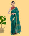 Handcrafted Kota Silk Green Plain Saree