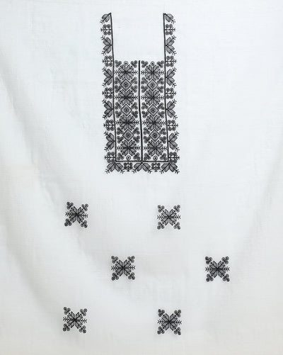 Kashidakari Kota Doria Embroidered Frosty White Suit