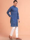 Indiehaat | BlockPrinted Cotton Kurta Pyjama Blue