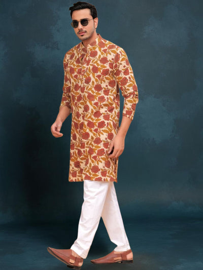 Indiehaat | BlockPrinted Cotton Kurta Pyjama Yellow