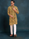 Indiehaat | Ajrakh Printed Cotton Kurta Pyjama Yellow