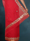 Indiehaat | Kota Cotton Gota Patti Maroon Saree