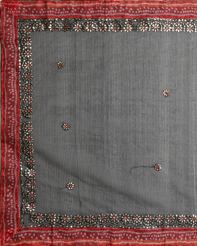 Gilded Grace Kota Cotton Gota Patti Saree Black