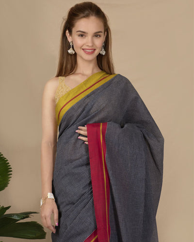 Buy Patteda Anchu Handloom Cotton Sarees Online | Indiehaat