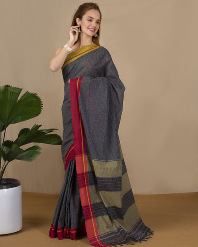 Buy Patteda Anchu Handloom Cotton Sarees Online | Indiehaat