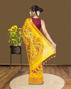 Silkmark Muga Tussar Silk Printed Yellow Saree