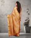 Indiehaat | Tissue Linen Embroidered Brown Saree