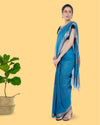 Handcrafted Kota Silk Torquise Blue Plain Saree