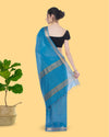 Handcrafted Kota Silk Torquise Blue Plain Saree