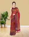 Silkmark Muga Tussar Silk Printed Red Saree