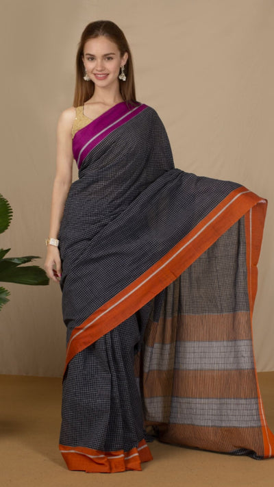 Buy Patteda Anchu Handloom Cotton Sarees Online | Indiehaat
