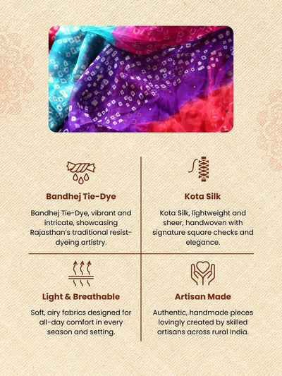 Dye & Drape Pure Silk Kota Ethereal Multicolor Dupatta