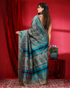 Indiehaat | Kashmiri Silk Printed Green Saree