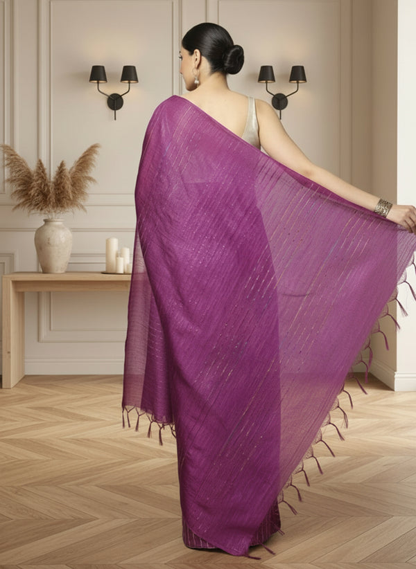 Kota Staple Silk Kantha Pallu Pink Saree