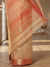 Splendid Maheshwari Tissue Silk Handwoven Saree Golden
