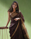 Intriguing Handloom Jayashree Silk Saree Coffee Brown