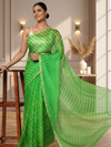 Lehariya Pure Silk Kota Doria Leaf Green Saree Handcrafted
