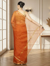 Sophisticated Pure Silk Kota Doria Handdyed Orange Saree