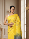 Lively Eri Tussar Silk Embroidered Yellow Saree