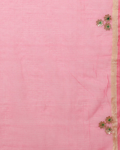 Pankhudi Gota Patti Pink Kota Cotton Saree