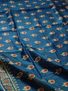 Indiehaat | Chanderi Silk Ajrakh Print Saree Blue