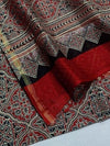 Indiehaat | Chanderi Silk Ajrakh Print Saree Multicolor