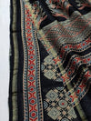 Indiehaat | Chanderi Silk Ajrakh Print Saree Black
