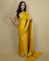 Indiehaat | Banarasi Georgette Silk Saree Yellow