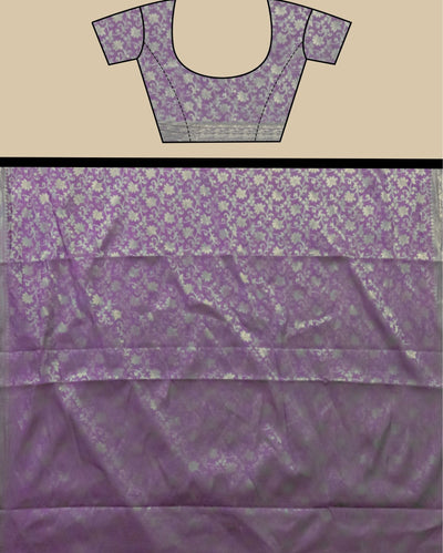 Indiehaat | Banarasi Georgette Silk Saree Purple