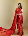 Indiehaat | Banarasi Georgette Silk Saree Red