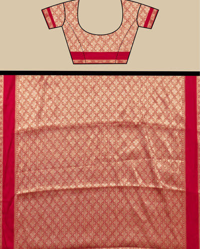 Indiehaat | Banarasi Georgette Silk Saree Red