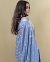 Indiehaat | Banarasi Georgette Silk Saree Blue