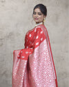 Indiehaat | Banarasi Masharoo Silk Saree Red