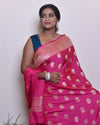 Indiehaat | Banarasi Masharoo Silk Saree Pink