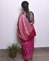 Indiehaat | Banarasi Masharoo Silk Saree Pink