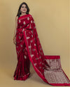 Indiehaat | Banarasi Brocade Organza Silk Saree Red