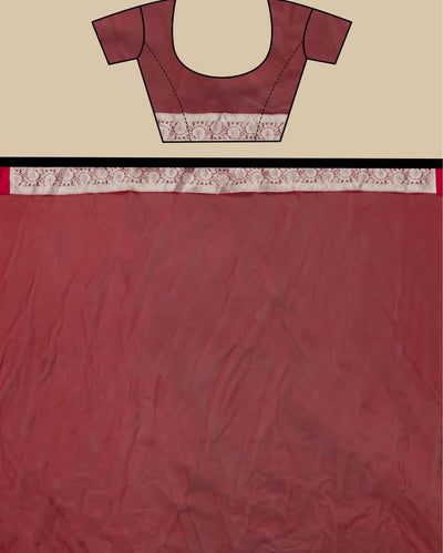 Indiehaat | Banarasi Brocade Organza Silk Saree Red